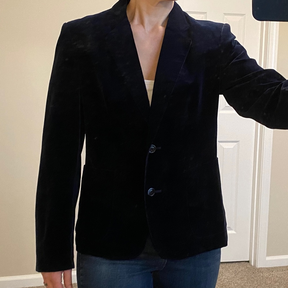 Vintage Blue Velour Like Women’s Jacket